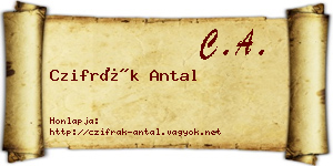 Czifrák Antal névjegykártya